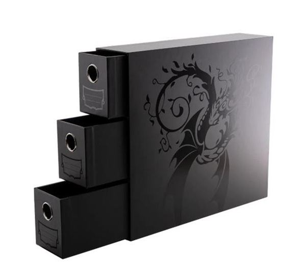 Dragon Shield - Fortress Card Drawers: Vertical Triple - Black - (Dragonshield) - AT-33707