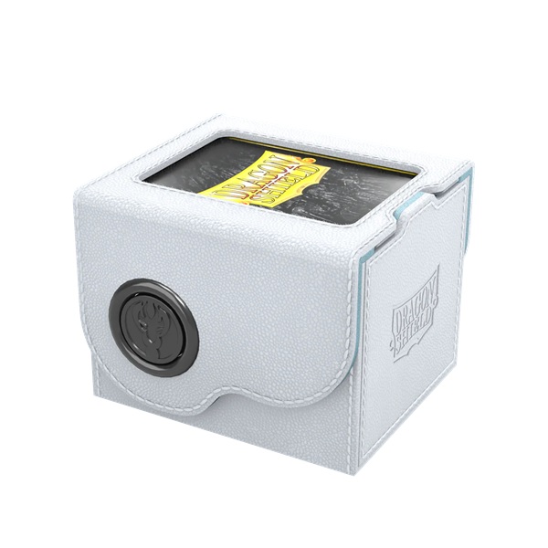 Dragon Shield: Dragon Lock System - Dragon Box 100+ -  White & Aqua - Plads til 100+ kort i lommer - Dragonshield #AT-40821