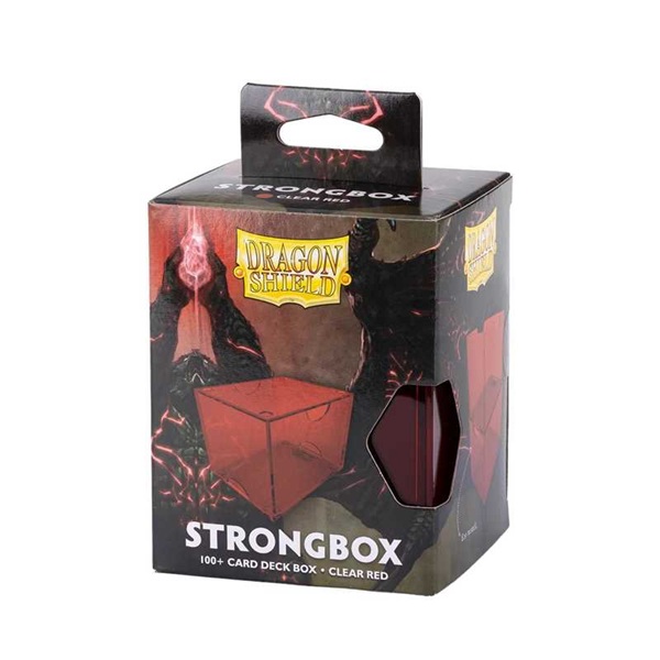 Dragon Shield Strongbox (Gaming Deck Box) - Clear Red (Rød) - Holder 100+ kort - Dragonshield #AT-19003