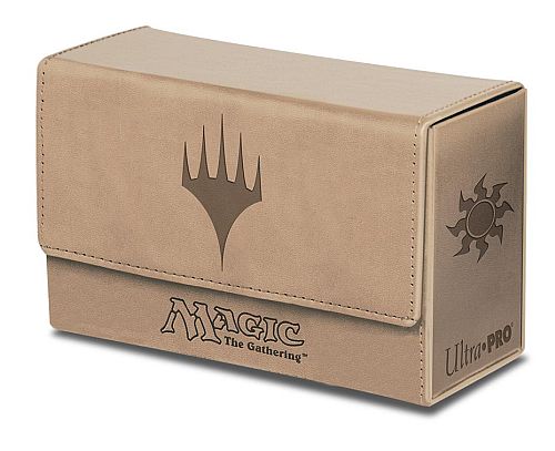 Deck Box - Magic - Double Mana Flip Box (Leatherette): White Matte (Hvid) - Ultra Pro #86188