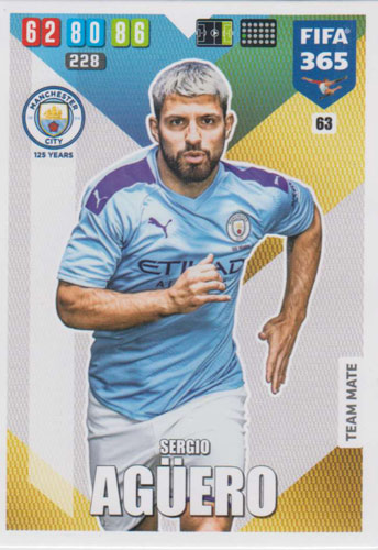 Adrenalyn XL FIFA 365 2020 - 063 Sergio Agüero - Manchester City