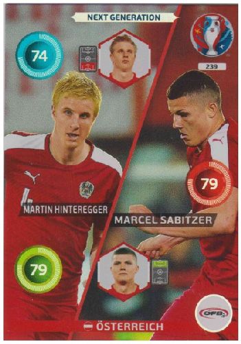 Adrenalyn Euro 2016 #239, Martin Hinteregger / Marcel Sabitzer