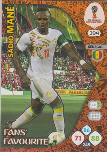 Adrenalyn World Cup 2018 #394 Sadio Mane (Senegal)