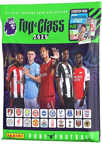 Panini Football Top Class: Premier League 2025 - Startersæt - Mappe, 2 Holo Giants & 3 Boosters