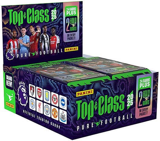 Panini Football Top Class: Premier League 2025 - Value Pack (Fat Pack) Booster Display - 1 Box med 10 Pakker - Fodboldkort