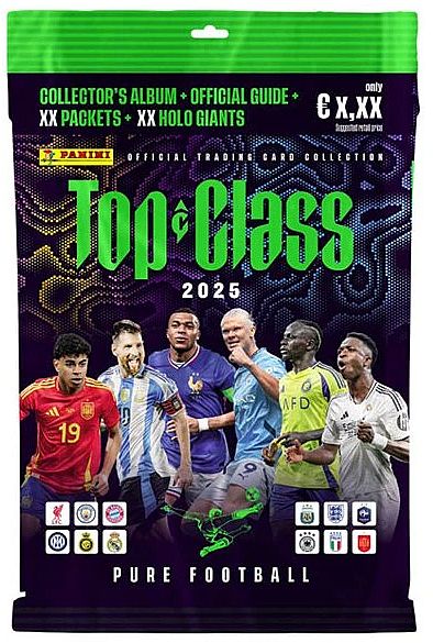 Panini Football Top Class: FIFA 2025 - Startersæt - Mappe, 2 Holo Giants & 3 Boosters