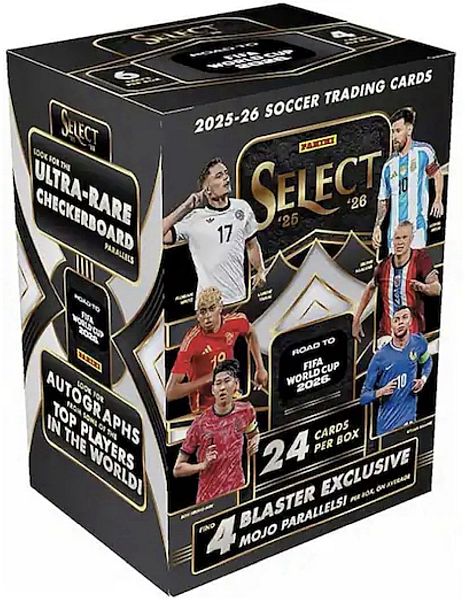 Panini Soccer Select 2025-26 - Road to FIFA World Cup - Blaster Box (Booster Display) - 1 Box med 6 Pakker