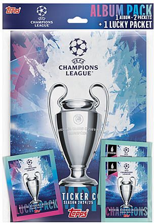 Topps Fodbold-Stickers/Klistermærker: Champions League 2024/2025 - Starter Pack (Album + 3 Boosters)