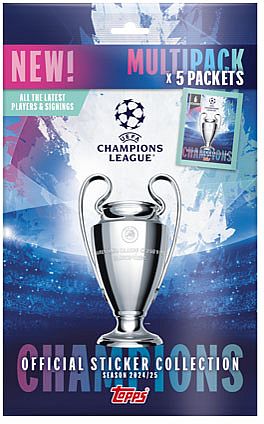 Topps Fodbold-Stickers/Klistermærker: Champions League 2024/2025 - Multipack (5 Boosters)