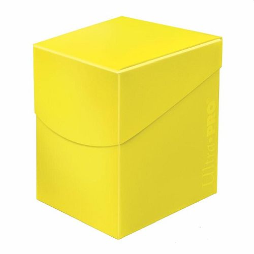 Deck Box Eclipse PRO 100+ - Solid Lemon Yellow (Gul, Holder 110 kort i lommer) - Ultra Pro #85690