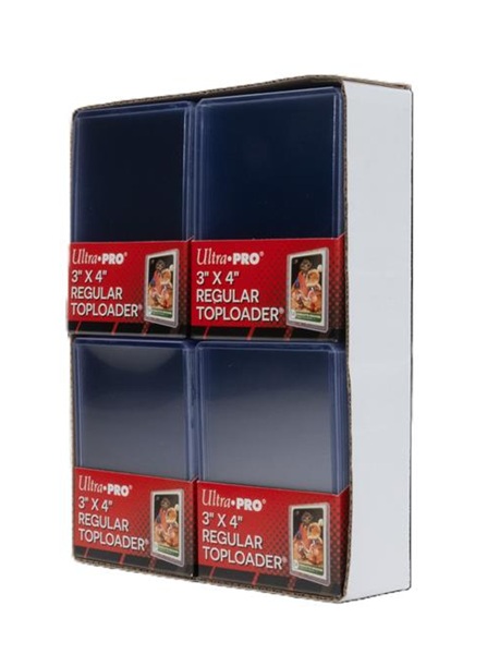 Ultra Pro Toploader: Clear Regular - Box (100 stk.) 4-Pack Tray - Plastik Deck Protector til kort i lommer #83822