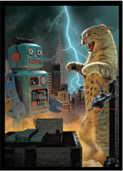 50 lommer - Movie Cats: Catzilla - Double-Matte White Core Sleeves - Legion/Ultra Pro #LE16946